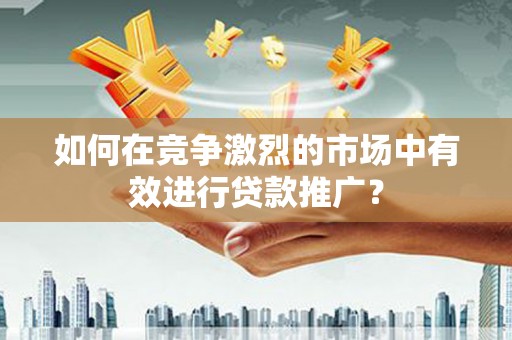 安乡如何在竞争激烈的市场中有效进行贷款推广？
