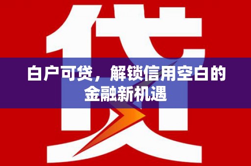 西吉白户可贷，解锁信用空白的金融新机遇