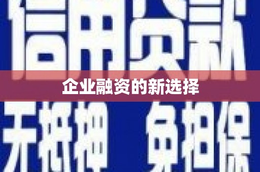 松北企业融资的新选择